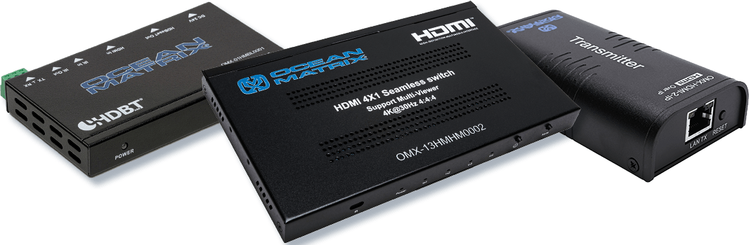 Ocean Matrix products stacked - transmitter, HDMI