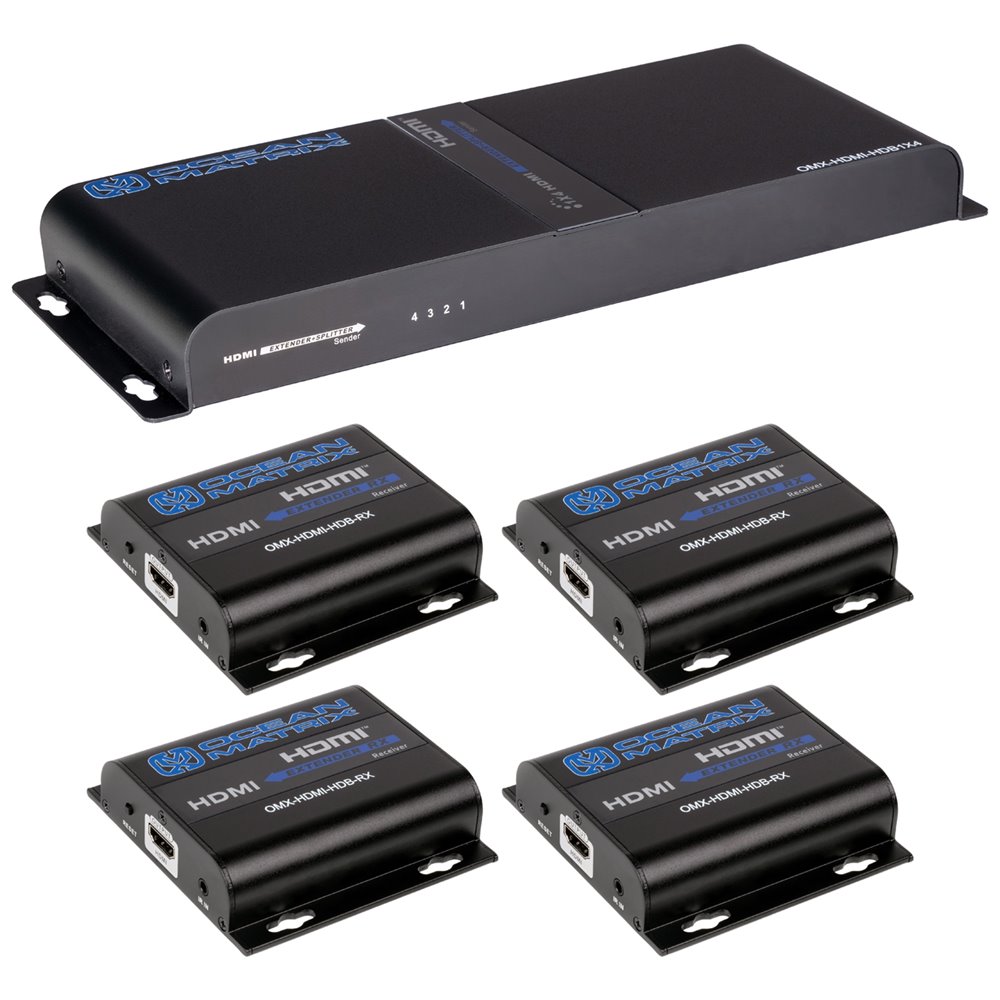 1x4 HDMI Extender Splitter Set by Ocean Matrix