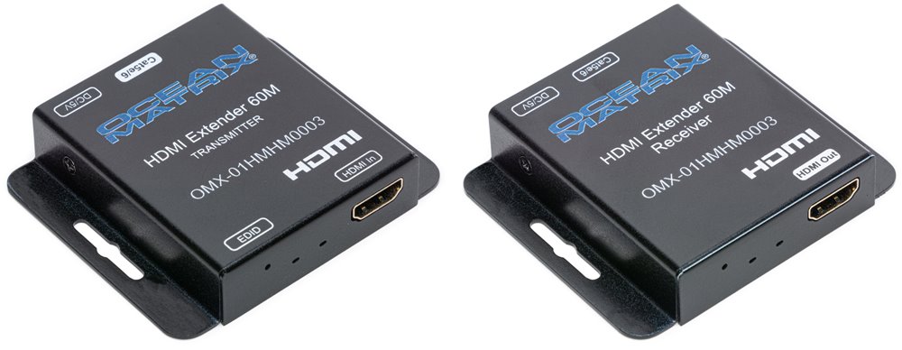 Ocean Matrix OMX-01HMHM0003 HDMI 1080P 60HZ Extender over Single Cat5e / 6 with Built-In EDID and POC